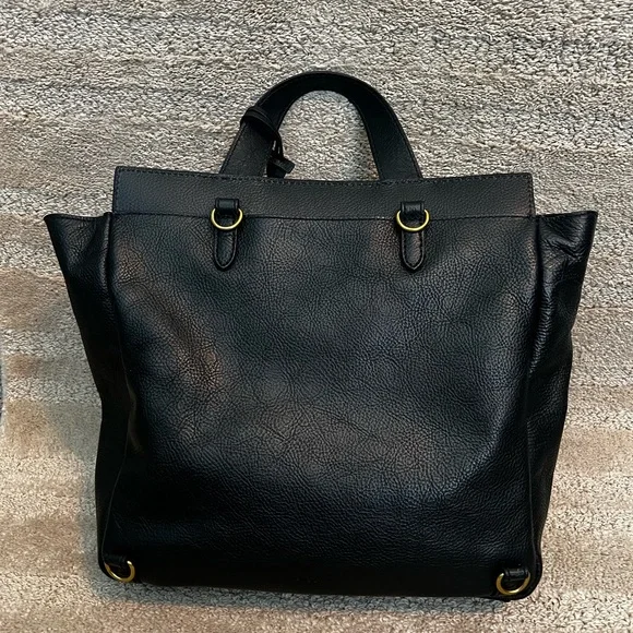 ❤️ Fossil Amelia White Cheetah Black Leather Backpack Shoulder Bag ZB7856504 FS - Picture 5 of 14